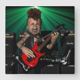 Gitarrist auf der Uhr am Flugplatz