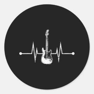 Gitarrist Bass Player Heartbeat Bass Gitarre Runder Aufkleber