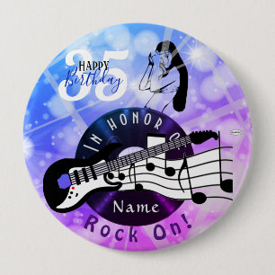 Gitarrist Birthday Theme Button HAMbWG