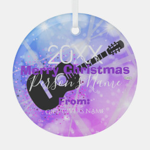 Gitarrist Christmas Ornament HAMbWG Aus Glas