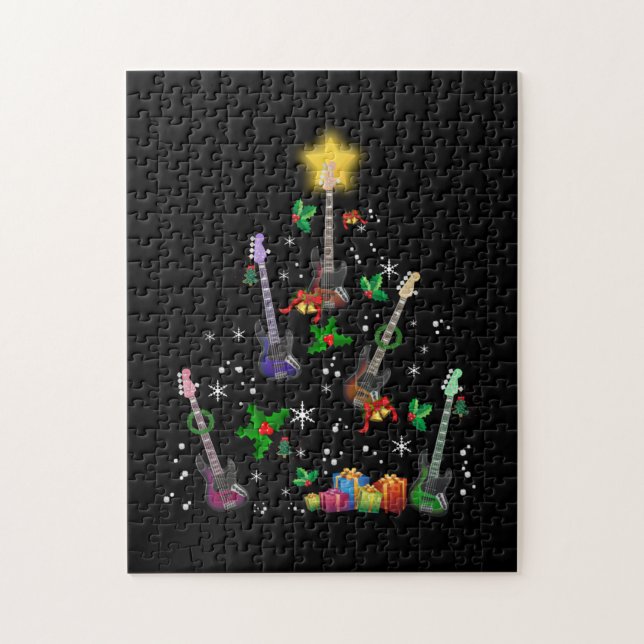Gitarrist Christmas Tree Guitar Birthday Puzzle (Vertikal)
