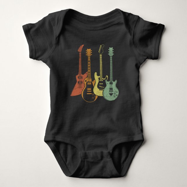 Gitarrist Colorful Musical Instruments Gitarren Baby Strampler (Vorderseite)