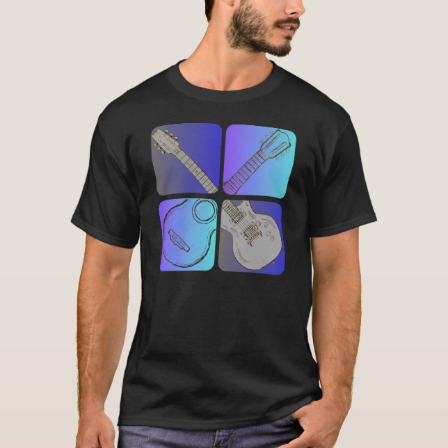Gitarrist Cool Musician Design T-Shirt (Vorderseite)