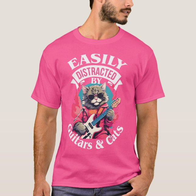 Gitarrist Costume Gitarre Katze Musiker Akustiker  T-Shirt (Vorderseite)