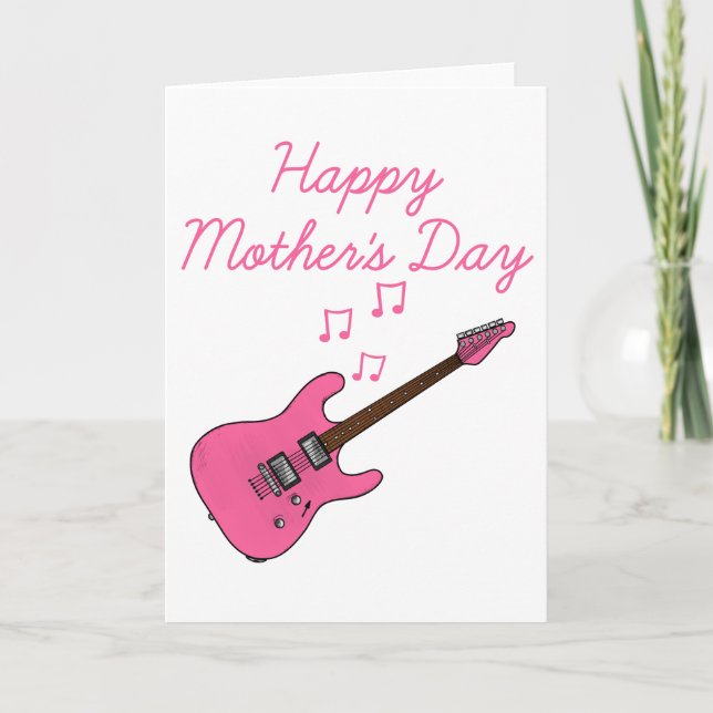 Gitarrist der Electric Guitar Mother's Day Gitarri Dankeskarte (Vorderseite)