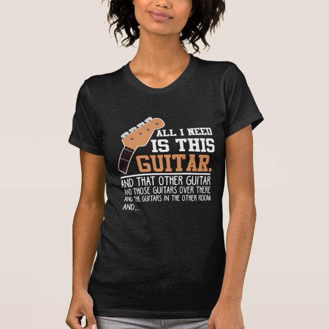Gitarrist der Funny Guitar Ich brauche alle Gitarr T-Shirt (Vorderseite)