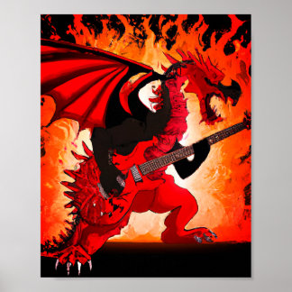 Gitarrist Dragon Wall Art Poster