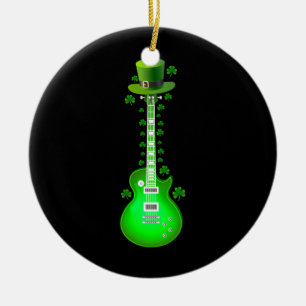 Gitarrist Electric Guitar Leprechaun St Patrick's Keramik Ornament
