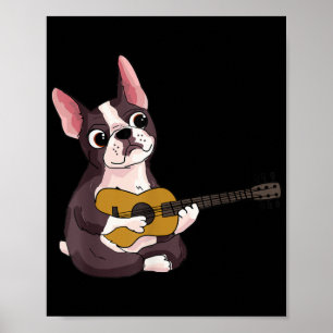 Gitarrist Frenchie Bulldog Poster