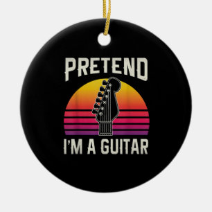 Gitarrist gibt vor, ich sei eine Gitarre Geburtsta Keramik Ornament
