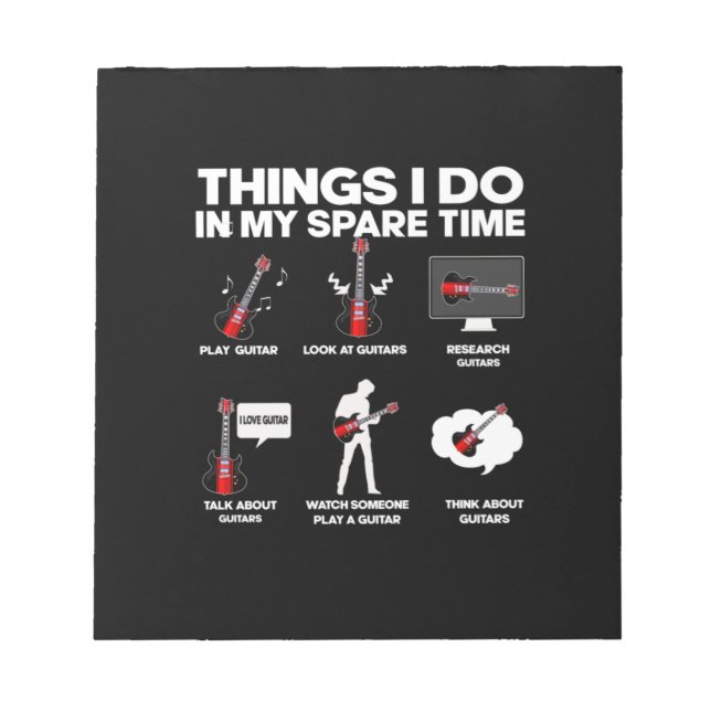 Gitarrist Gitarre Addicdicdicted Gitarrist Music B Notizblock (Vorderseite)