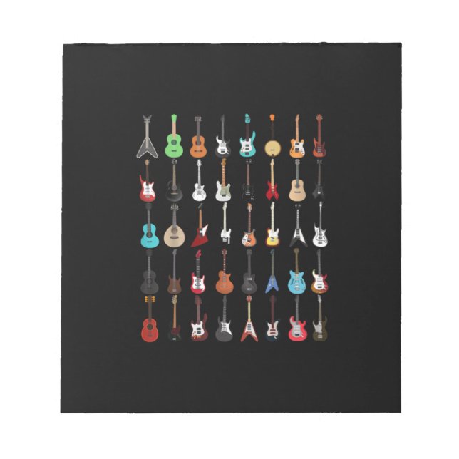 Gitarrist Gitarre Musical Instrument Rock and Roll Notizblock (Vorderseite)