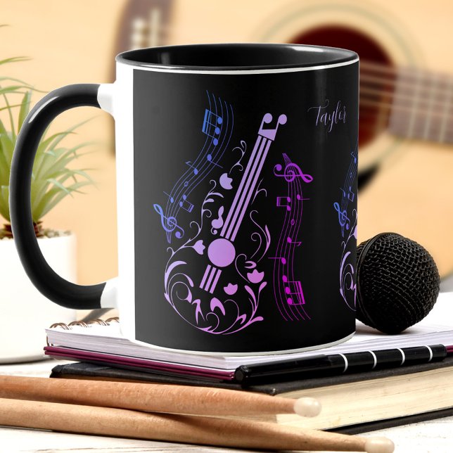Gitarrist Gitarre Player Music Lila Black Name Tasse (Guitarist Guitar Player Music Purple Black Name Mug)