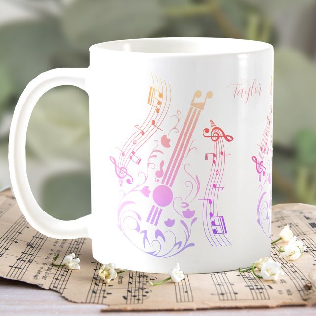 Gitarrist Gitarre Player Music Pink Custom Name Kaffeetasse (Guitarist Guitar Player Music Pink Custom Name Coffee Mug)