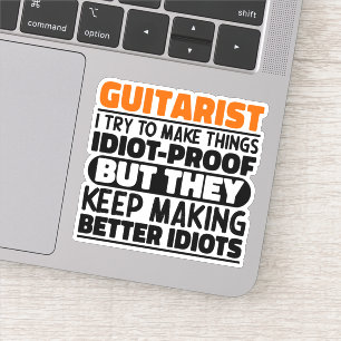Gitarrist Ich versuche, Dinge für Gitarrenliebhabe Aufkleber