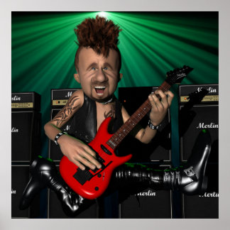 Gitarrist in Flight Poster