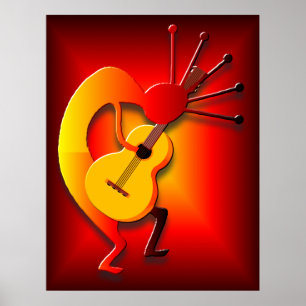 Gitarrist in Red Poster
