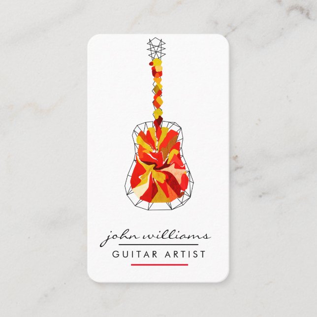 Gitarrist Instrument Music Teacher DJ Event Manage Visitenkarte (Vorderseite)