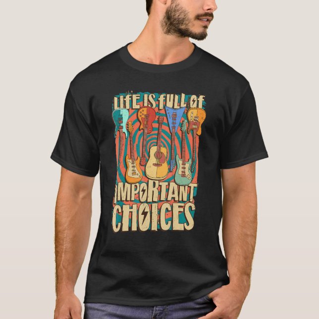 Gitarrist Life Electric Acoustic Gitarre Retro Vin T-Shirt (Vorderseite)