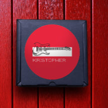 Gitarrist minimalistisch Schwarz-weiß Rot Moderne