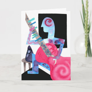 "Gitarrist mit Aubergine " Feiertagskarte