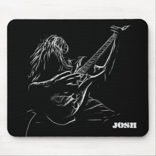 Gitarrist mit grauer Silhouette Mousepad