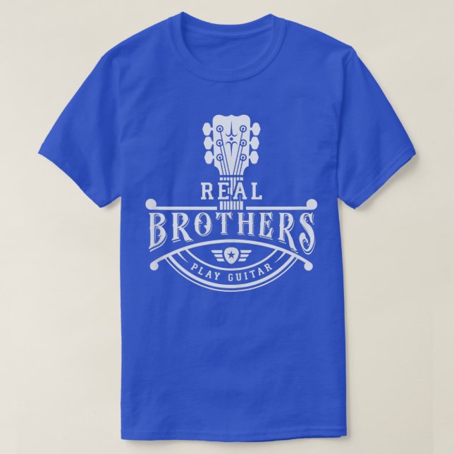 GItarrist Musician Real Brothers spielen Gitarre N T-Shirt (Design vorne)