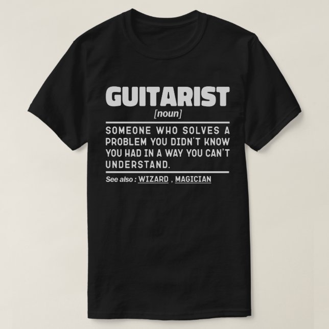 Gitarrist Noun Definition Gitarre Lover Musiker T-Shirt (Design vorne)