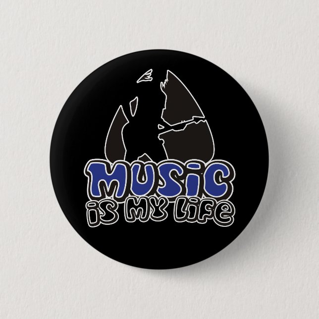 Gitarrist Plectrum - Musik ist mein Leben Button (Vorderseite)