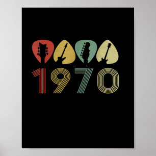 Gitarrist Plektrum 1970 Gitarrist Geburtstag Poster