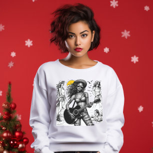 Gitarrist Rock Star Girl w T-Shirt