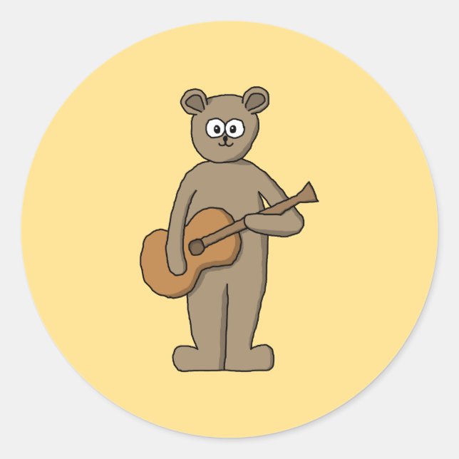 Gitarrist. Runder Aufkleber (Vorderseite)