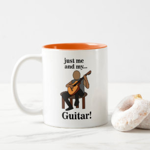 Gitarrist spielt Gitarre Zweifarbige Tasse