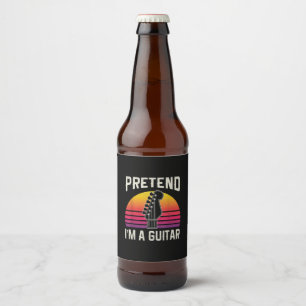Gitarrist Tun Sie So Als Ob Ich Ein Gitarre Geburt Bierflaschenetikett
