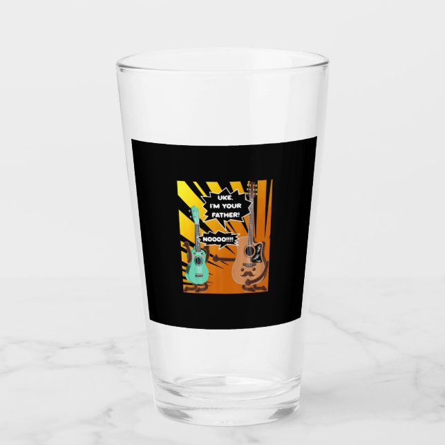 Gitarrist Uke Ich bin dein Vater Geburtstag Glas (Vorderseite)