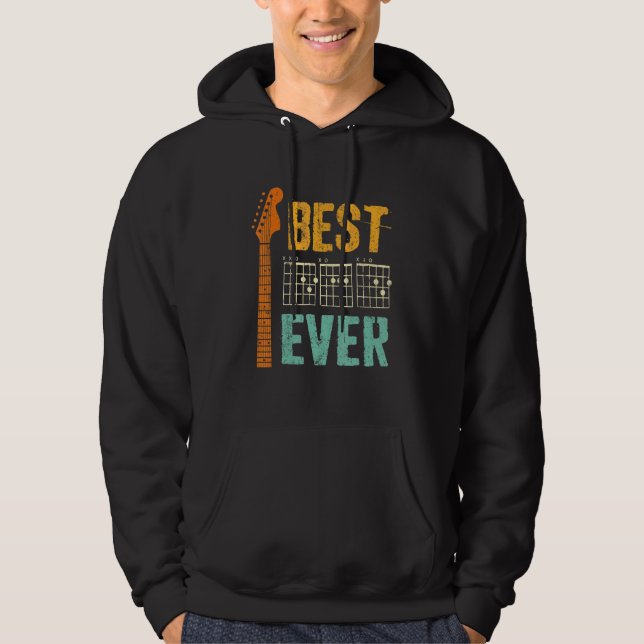 Gitarrist Vater Bester Vater je D A D Chord Gitarr Hoodie (Vorderseite)