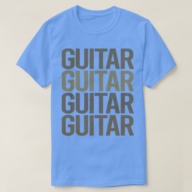 Gitarrist von Grey Text Art T-Shirt (Design vorne)