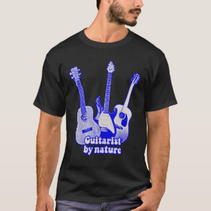 Gitarrist von Natur aus. Retro-blaue Gitarre T-Shirt