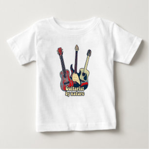 Gitarrist von Natur aus. Vintage, bunte Gitarren Baby T-shirt