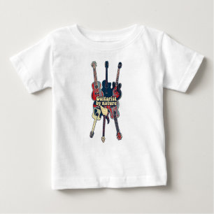 Gitarrist von Natur aus. Vintage, bunte Gitarren Baby T-shirt