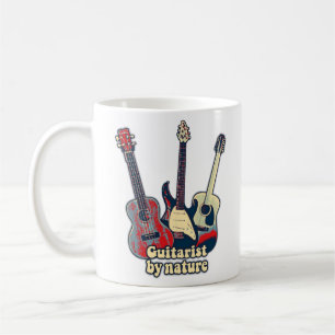 Gitarrist von Natur aus. Vintage, bunte Gitarren Kaffeetasse