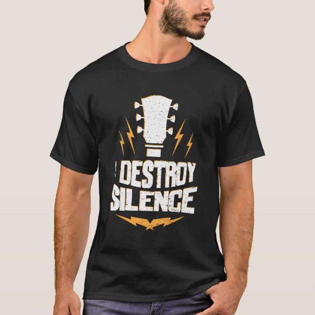 Gitarrist zerstöre Stille Gitarre T-Shirt (Vorderseite)