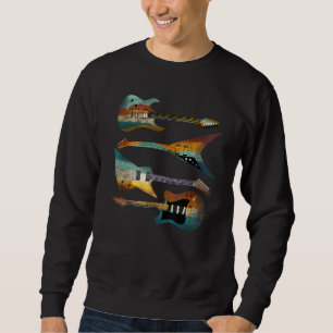 Gitarristen im Retro-Stil, Musiker, Musik erschütt Sweatshirt