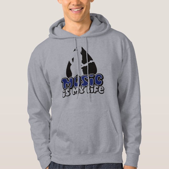 GitarristPlectrum - Musik ist mein Leben Hoodie (Vorderseite)