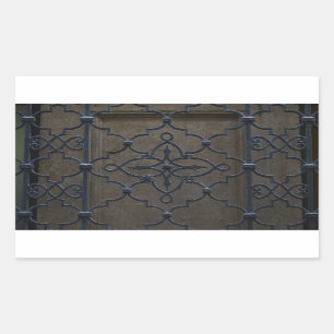 Gitter aus Schmiedeeisen vintage architektonisches Rechteckiger Aufkleber