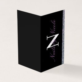Gitter Contrast Monogram Nail/Beauty Loyalty Visitenkarten