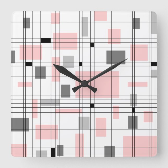 Gitter des Mittelzentrums Quadratische Wanduhr (Vorderseite)