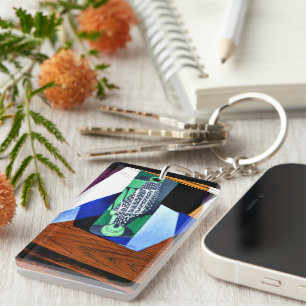 Gitter - Glas auf einem Tisch Schlüsselanhänger