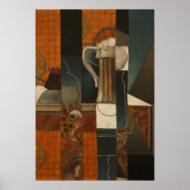 Gitter - Spielkarten und Glas Bier Poster (Vorne)
