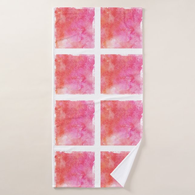 Gitter-und Marmor-Effekt-Rosa und Orange Badehandtuch (Badehandtuch)